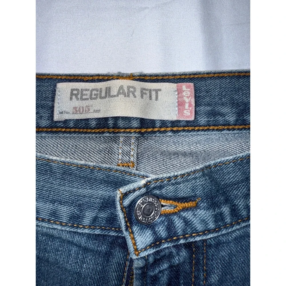 Levis Y2K 505 Regular Fit Jeans Mens 36x30 Medium Wash Blue Denim Straight Leg